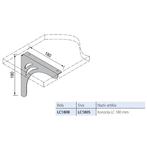 KONZOLA ZA POLICE LC 18 SIVA